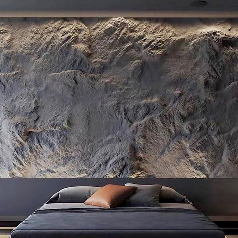 Modern Embossed Design PU Stone Wall