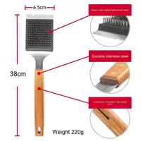 Haute qualité en acier inoxydable BBQ Grill brosse de nettoyage élimination de la rouille manche en bois fil de cuivre qualité maison cuisine cuisine utiliser BBQ
