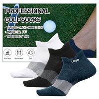 Chaussettes de golf Elite personnalisées à haute élasticité Chaussettes de golf respirantes à la cheville Chaussettes de golf courtes en serviette épaisse personnalisées