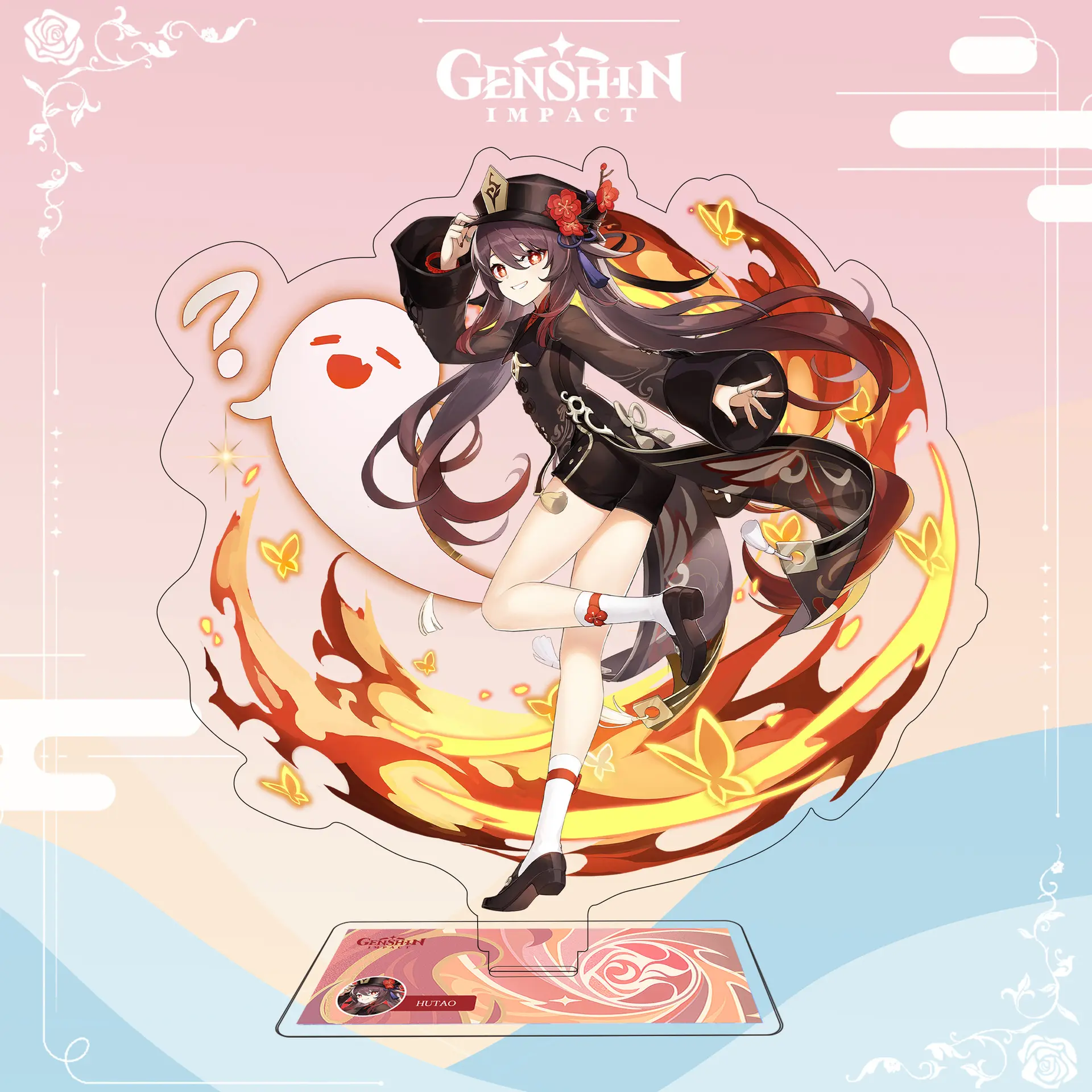 Wholesale Spot Genshin impact Printed Acrylic Display Stand Cute Anime Hutao Cartoon Girl Acrylic Standee for Decoration