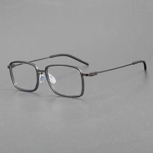 L1010 alta calidad titanio Vintage <span class=keywords><strong>Retro</strong></span> cuadrado espectáculo marco oro sólido ligero diamante prescripción gafas gran oferta - Product Image 5