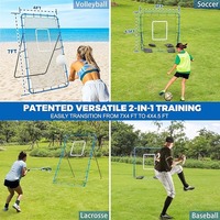 Filet de rebond portable pour le football, équipement d'entraînement de football, filet de rebond extérieur avec 4 sacs de sable et piquets de sol