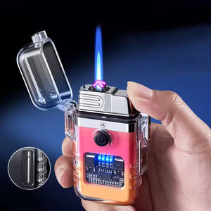 Briquets électriques USB Kits de fumeurs Outils d'<span class=keywords><strong>extraction</strong></span> de feu sûrs Logo personnalisé Briquet en métal coupe-vent pour cigarettes Cadeaux d'affaires - Product Image 2