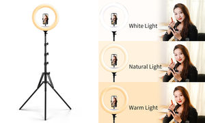 Tik Tok 18 pouces LED Selfie anneau de remplissage lumière de maquillage équipement de Studio de <span class=keywords><strong>photographie</strong></span> pour le streaming pour le maquillage et l'éclairage - Product Image 3