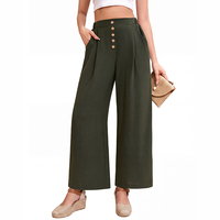 Pantalon de costume décontracté pour femme, sur mesure, doux et confortable, taille haute, plissé, jambe large, avec poches, délai de livraison de 15 jours