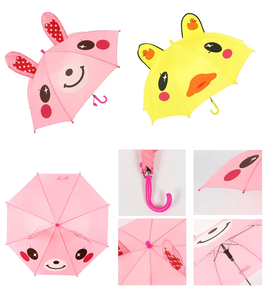 Parapluie Enfant 3D Semi-Automatique, Design de Dessin Animé, Pointes Arrondies Sûres pour Tout-Petits - Product Image 2