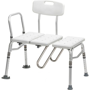 Chaise de sécurité pour salle de bain en alliage d'aluminium, 44x84x57.5cm, siège de douche blanc pour personnes âgées - Product Image 1