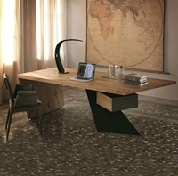 Bureau de direction moderne en bois massif, hauteur réglable, rangement extensible, design minimaliste, mobilier de bureau