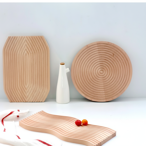 Assiette à dîner en bois de hêtre de style nordique créative, plateau multifonctionnel pour le fromage, le café, le gâteau, la cuisine, décoration de la maison - Product Image 1