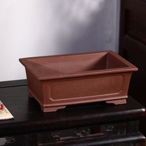 Rectangular Zisha Flowerpot Kui Style Handmade Bonsai Trough <b>Pot</b> Original Old Clay Taoxi - Product Image 2