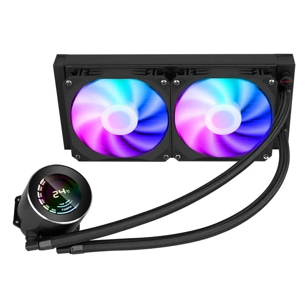 SAMA Cpu Temperature Display Cooling 240mm Integrated CPU Water Cooling Liquid Cooler for PC Case Intel AMD