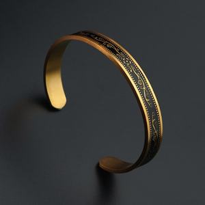 Ensemble de bijoux en acier inoxydable, fabrication sur mesure, bracelets à fermoir, bracelets pour hommes et femmes, bijoux classiques, cadeau plaqué or - Product Image 3