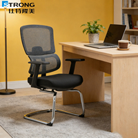 Chaises de bureau de luxe confortables et ergonomiques à dossier mi-haut de haute qualité, grises, sans roulettes, pour visiteurs et salles de conférence