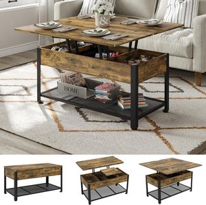 <span class=keywords><strong>Table</strong></span> <span class=keywords><strong>basse</strong></span> multifonctionnelle relevable avec compartiment de rangement dissimulé et <span class=keywords><strong>transformable</strong></span> <span class=keywords><strong>en</strong></span> <span class=keywords><strong>table</strong></span> à manger - Product Image 1