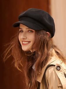 2025 all'ingrosso di moda autunno e inverno nuovo berretto ottagonale giornale tinta unita cappello da donna cappello da pittore cappello per le signore - Product Image 3