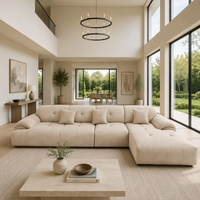 Canapé d'Angle Moderne en Tissu Haut de Gamme pour Salon, Ensemble de Canapés Modulables de Luxe en Forme de L Meubles de Salon Modernes
