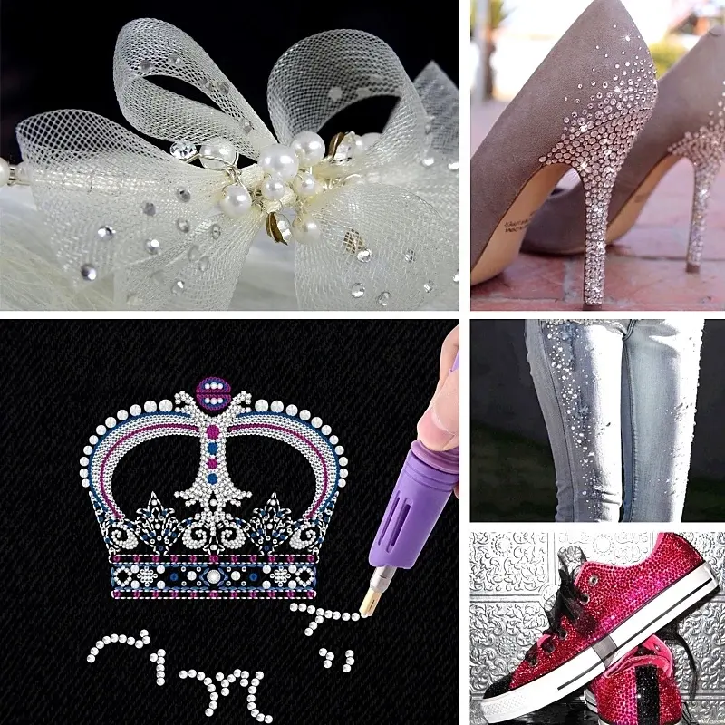 Oleeya Venta caliente Blingbling Luna Hotfix de diamantes de imitación de cristal de diamantes de imitación para vestido de boda