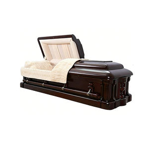 फ्लैट कवर लक्जरी ताबूत अफ्रीकी महागोनी ठोस लकड़ी के साथ वेल्वेट इंटीरियर अमेरिकी/यूरोपीय शैली बेबी स्मारक - Product Image 2