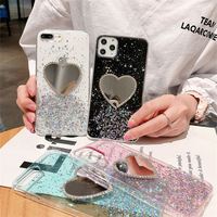 Vente en gros de coques de téléphone pour femmes de luxe en TPU antichoc pour 12/13 Pro Max, style bling star, miroir en forme de cœur, diamant multicolore