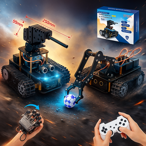 طقم روبوت دبابة واقعي مع مستشعر عوائق قابل للبرمجة للتحكم عن بعد - Product Image 1