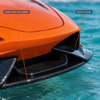 Jet-boat Super Car en fibre de verre couleur Or Champagne avec aileron arrière pour usage commercial