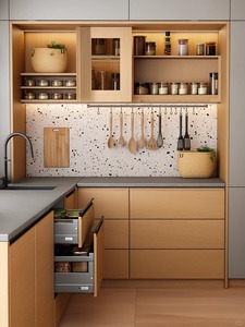 Natural-style Solid Wood Classic Kitchen <strong>Cabinet</strong> Panels Double <strong>Door</strong> <strong>Wall</strong> <strong>Cabinet</strong> <strong>Doors</strong> and Drawers for Home Use - Product Image 1