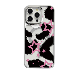 เคสโทรศัพท์กันกระแทกสำหรับ iPhone 17 PRO MAX, เคสแม่เหล็กอะคริลิคสีด้านน่ารักลายเสือดาวดาวรูใหญ่ - Product Image 6