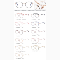 MS 81565 Lunettes unisexes en matériau PC bleu clair Monture ronde en métal avec design à la mode et fonction de lumière bleue pour la lecture