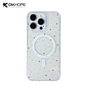 Custodia Trasparente <span class=keywords><strong>con</strong></span> Stampa Cuori e Stelle Colorati per iPhone, <span class=keywords><strong>Cover</strong></span> Protettiva Antiurto Magnetica <span class=keywords><strong>con</strong></span> Design a Pois <span class=keywords><strong>Arcobaleno</strong></span> - Product Image 5