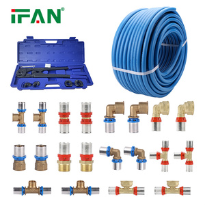 IFAN Raccords de tuyauterie PEX-AL-PEX toutes tailles, raccords en <span class=keywords><strong>laiton</strong></span> pour tuyauterie PEX, raccords à sertir PEX (coudes, tés, manchons) - Product Image 1
