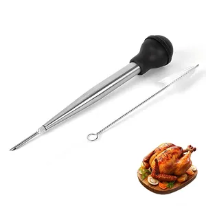 Food Grade 304 Stainless Steel Durable Small Turkey Basters Set For Cooking