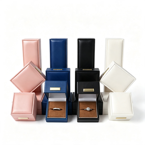 Custom Logo PU Leather Jewelry Packaging <b>Box</b> Ring Necklace Earring Bangle <b>Gift</b> <b>Box</b> <b>for</b> Jewelry Store - Product Image 3