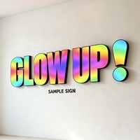 Letras 3D RGB Programables Personalizadas Directas de Fábrica, Letreros Multicolores Cambiantes, Letrero Personalizado para Fachada de Tienda, Compatible con Control Remoto