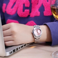 Montre à quartz pour femme NARY 124 Elegance rose, vente chaude, bracelet en acier inoxydable, étanche, minimaliste, montre de loisirs