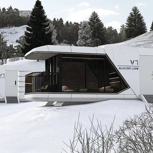 Container Capsule nhà hai phòng ngủ nhà bếp <span class=keywords><strong>prefab</strong></span> bố trí được thiết kế cho biệt thự ngoài trời cắm trại thời tiết lạnh sử dụng - Product Image 1