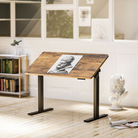 Bureau de travail moderne à 2 pieds, réglable en hauteur, en métal, avec rabattable, pour la maison, le bureau et l'école.