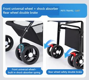 Penjualan laris kereta dorong anjing peliharaan dapat dilipat skuter berjalan troli tarik kecil kucing berjalan keranjang tamasya anjing kecil dapat dilepas - Product Image 6