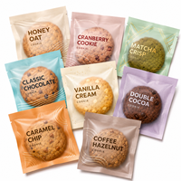 Sacs à biscuits individuels thermoscellables imprimés sur mesure, sacs d'emballage alimentaire en plastique laminé transparent de qualité alimentaire pour la vente au détail de biscuits