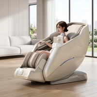 Fauteuil de massage Shiatsu 4D SL Track en cuir de luxe avec Bluetooth pour la relaxation complète du corps, idéal pour la maison et le bureau, ciblant la taille et les pieds