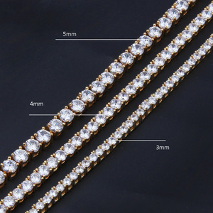 Collana Tennis <span class=keywords><strong>Madonna</strong></span> in Argento 925 Placcato Oro Bianco con Moissanite, Gioiello di Alta Qualità - Product Image 3