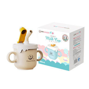 Série de desserts, tasse à lait pour bébé 280 ml avec poignée et couvercle rabattable pour l'alimentation des nourrissons - Product Image 1