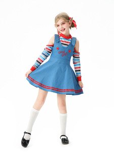 Costume da Clown da Circo <span class=keywords><strong>di</strong></span> Halloween per Bambine - Travestimento Spaventoso Ispirato a <span class=keywords><strong>Chucky</strong></span> - Product Image 2