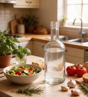 Bouteille en verre cylindrique de 350 ml avec bouchon à vis, sans diffuseur à roseaux, pour spiritueux (liqueur, whisky, rhum, vodka), étiquettes, marque Henansishang, Chine