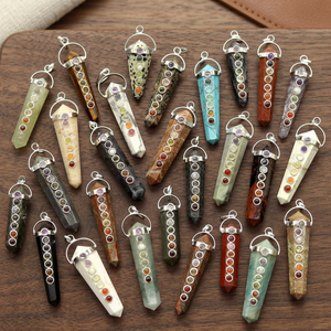 Colgante de Cristal Natural Mixto de los Siete Chakras, con Forma de Lápiz, Tema de Hadas, Decoración para el Hogar, Regalo, Venta al Por Mayor - Product Image 3