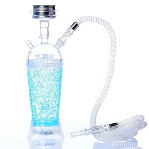 Cachimba portátil al por mayor para coche, mini pipa de acrílico con manguera en espiral y cuentas de gel azules, ideal para viajes y regalos. - Product Image 6