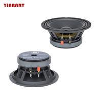 YINBART Haut-parleur médium de voiture 8 pouces, bobine vocale de 2 pouces, 4 ohms, aluminium et caoutchouc, 5-10W RMS, pour médiums et basses