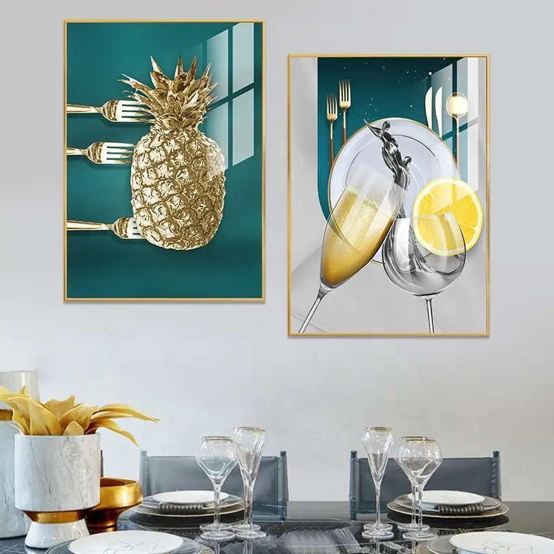Lukisan Porselen Kristal Berlian 5d Kaca Anggur Seni Bebas Pelubang untuk Dekorasi Restoran