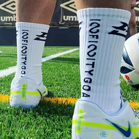 Qualité Crew Broderie Football Compression Hommes Imprimer Designer Football Sport Anti-dérapant Personnalisé Grip Chaussettes