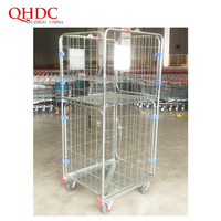 Cage métallique en forme de hibou, conteneur industriel robuste, chariot d'atelier, supermarché, chariot à rouleaux