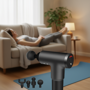 Pistolet de massage des tissus profonds avec 4 têtes, 12 niveaux de vitesse, moteur sans balais, rechargeable, pour la relaxation corporelle - Product Image 2